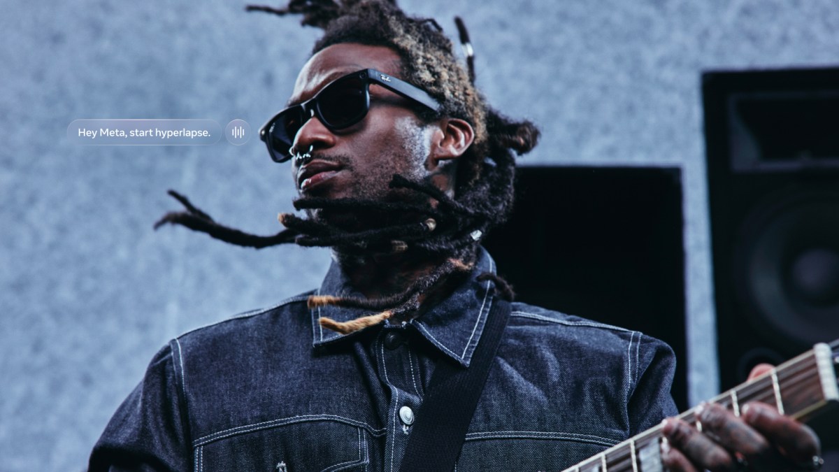 A musician wearing Ray-Ban Meta Gen 2 smart glasses